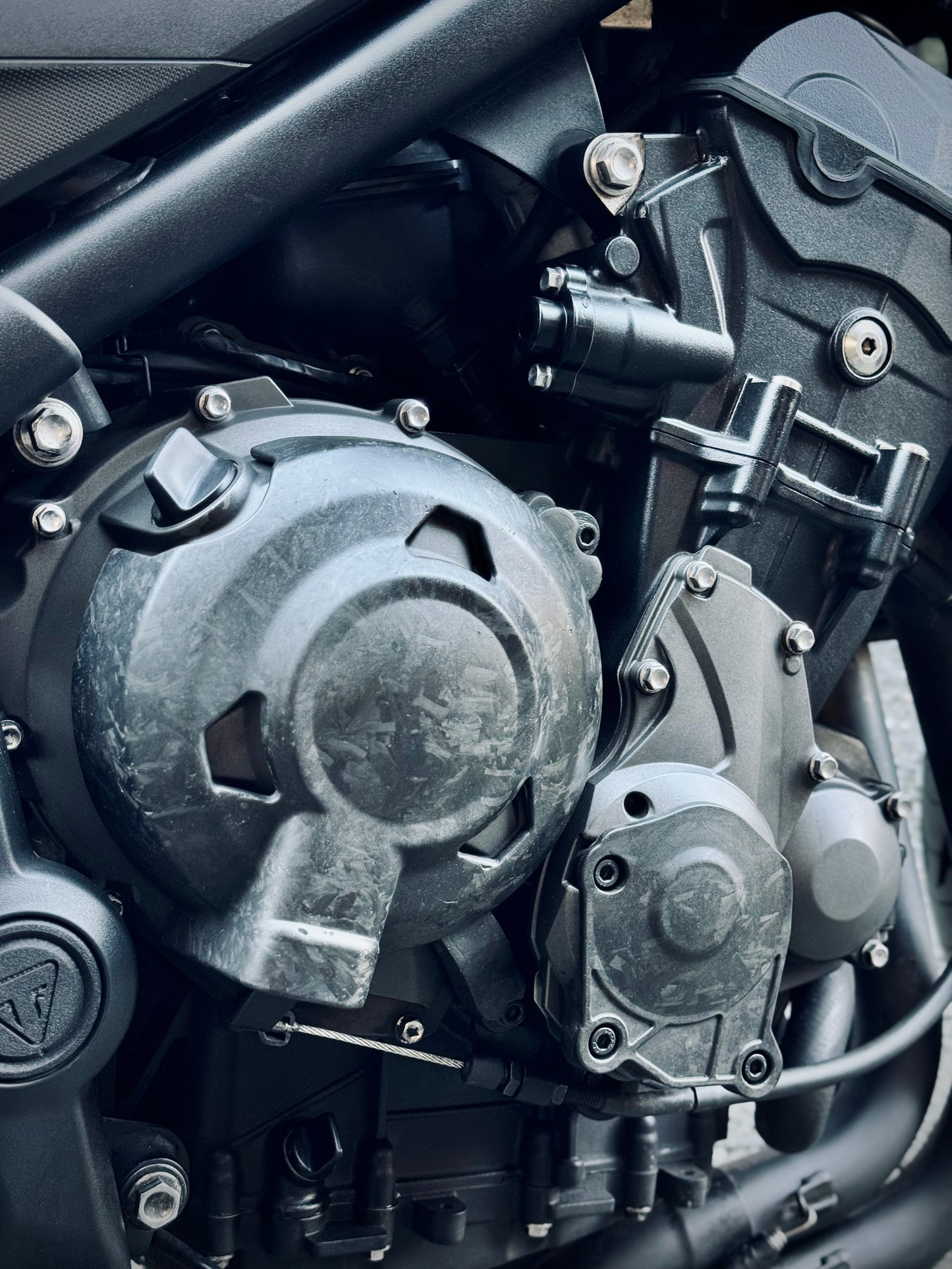 Forged Carbon Engine Covers for Triumph 660