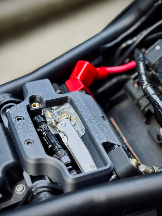 Battery Mount with Under Seat Storage for Triumph Trident 660