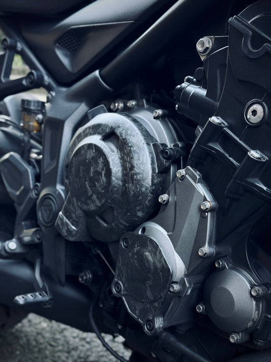 Forged Carbon Engine Covers for Triumph 660